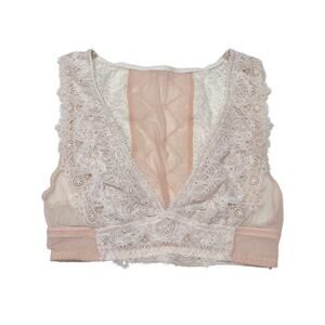 Victoria's Secret Dream Angels Chantilly Lace Plunge Bralette Size White XS